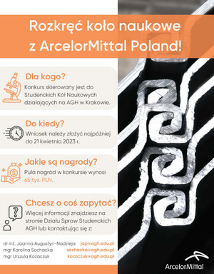 grafika promująca granty ArcelorMittal Poland 2023